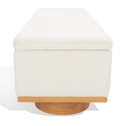 SAFAVIEH Couture Sunneva Boucle Storage Bench - 155 cm L x 51 cm P x 48 cm A - 155Lx51Px48A