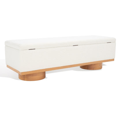 SAFAVIEH Couture Sunneva Boucle Storage Bench - 155 cm L x 51 cm P x 48 cm A - 155Lx51Px48A