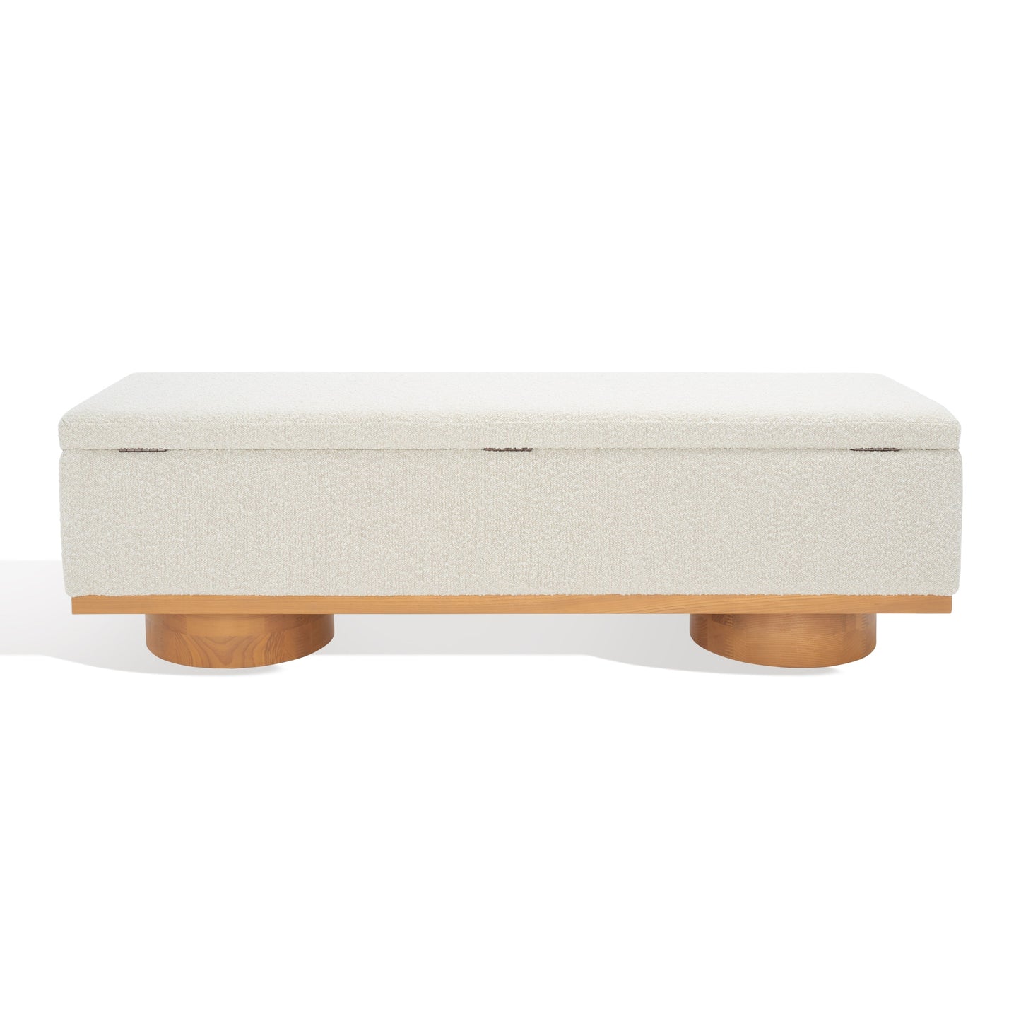 SAFAVIEH Couture Sunneva Boucle Storage Bench - 155 cm L x 51 cm P x 48 cm A - 155Lx51Px48A