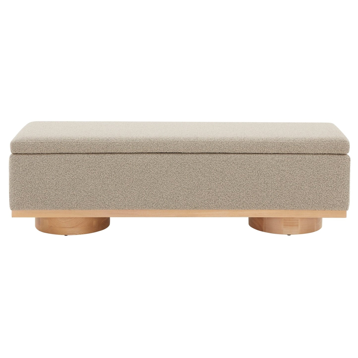 SAFAVIEH Couture Sunneva Boucle Storage Bench - 155 cm L x 51 cm P x 48 cm A - 155Lx51Px48A
