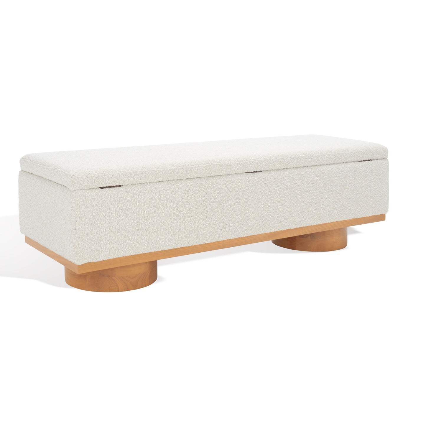 SAFAVIEH Couture Sunneva Boucle Storage Bench - 155 cm L x 51 cm P x 48 cm A - 155Lx51Px48A