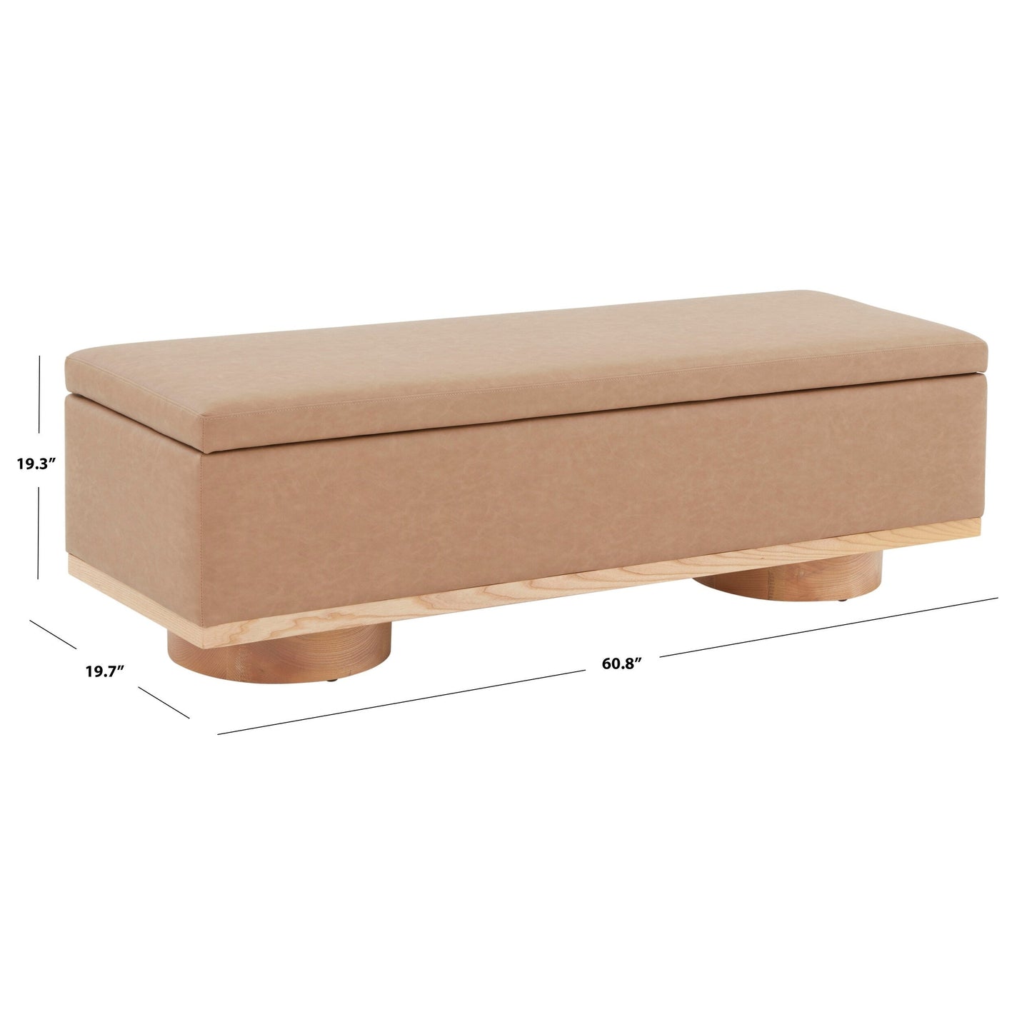 SAFAVIEH Couture Sunneva Boucle Storage Bench - 155 cm L x 51 cm P x 48 cm A - 155Lx51Px48A