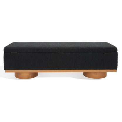 SAFAVIEH Couture Sunneva Boucle Storage Bench - 155 cm L x 51 cm P x 48 cm A - 155Lx51Px48A