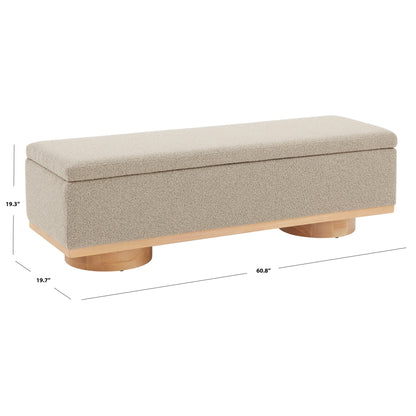 SAFAVIEH Couture Sunneva Boucle Storage Bench - 155 cm L x 51 cm P x 48 cm A - 155Lx51Px48A