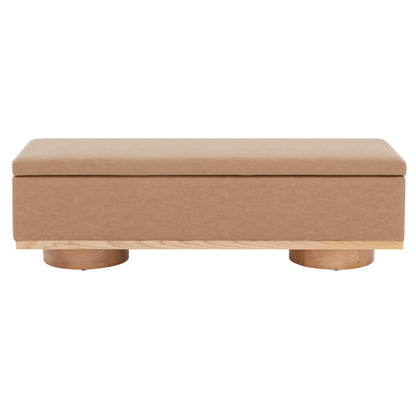 SAFAVIEH Couture Sunneva Boucle Storage Bench - 155 cm L x 51 cm P x 48 cm A - 155Lx51Px48A