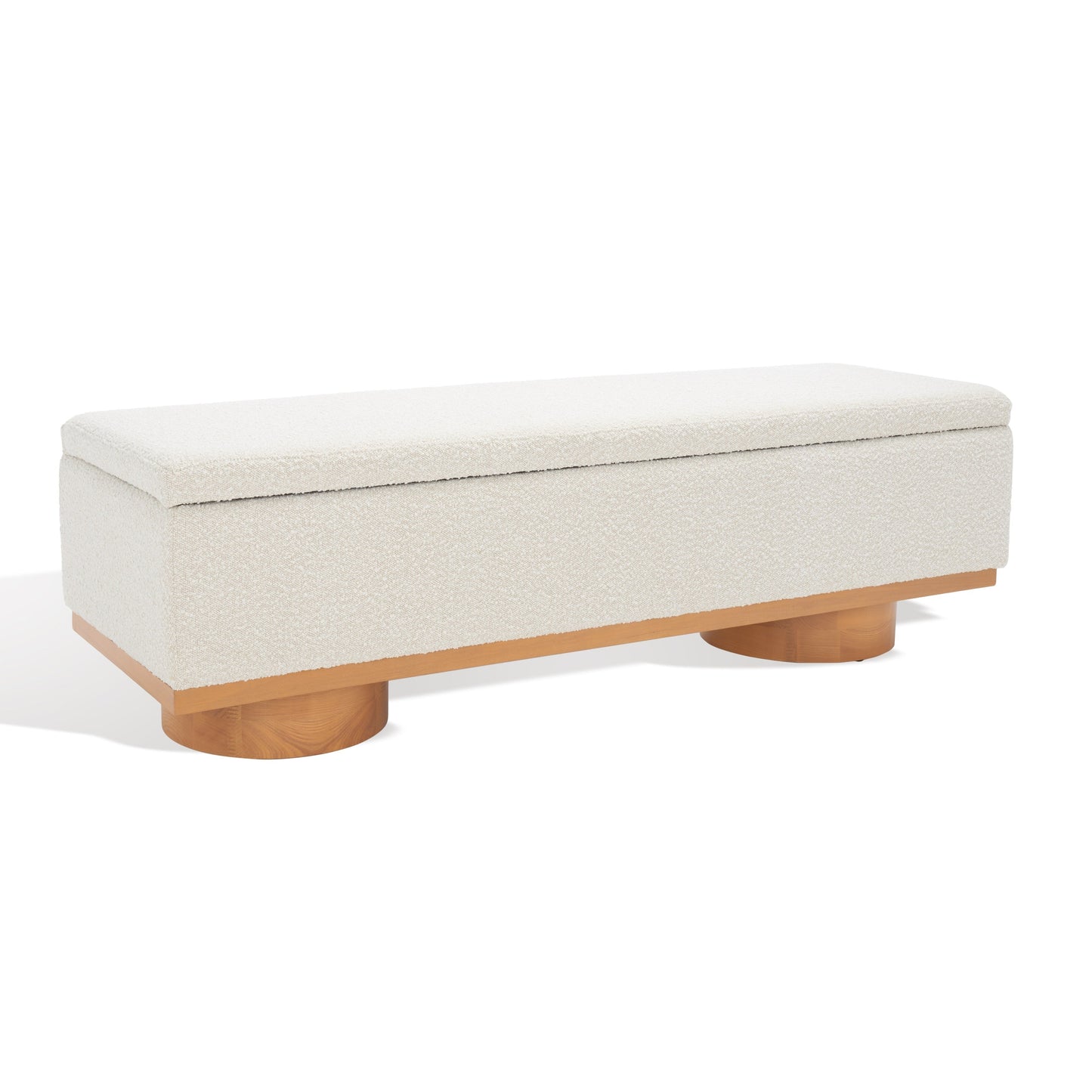 SAFAVIEH Couture Sunneva Boucle Storage Bench - 155 cm L x 51 cm P x 48 cm A - 155Lx51Px48A