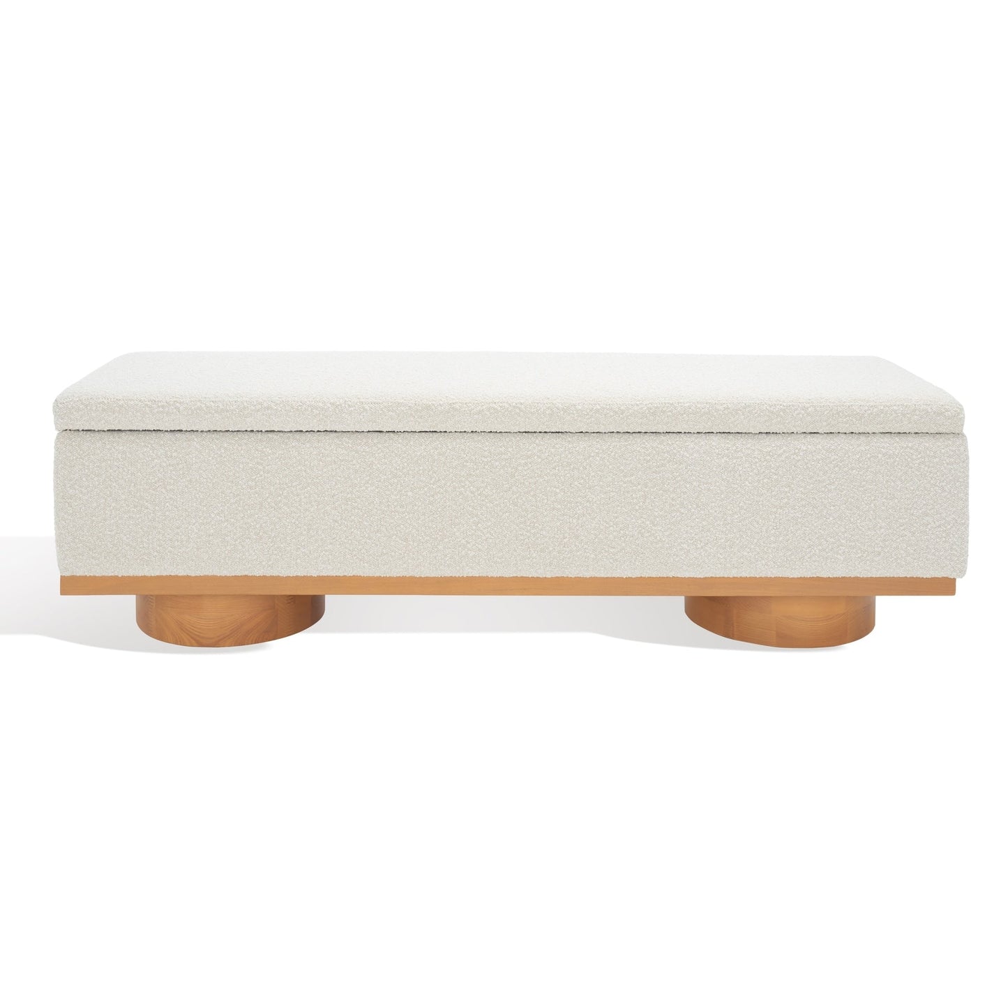 SAFAVIEH Couture Sunneva Boucle Storage Bench - 155 cm L x 51 cm P x 48 cm A - 155Lx51Px48A