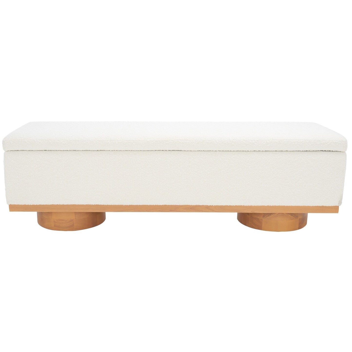 SAFAVIEH Couture Sunneva Boucle Storage Bench - 155 cm L x 51 cm P x 48 cm A - 155Lx51Px48A