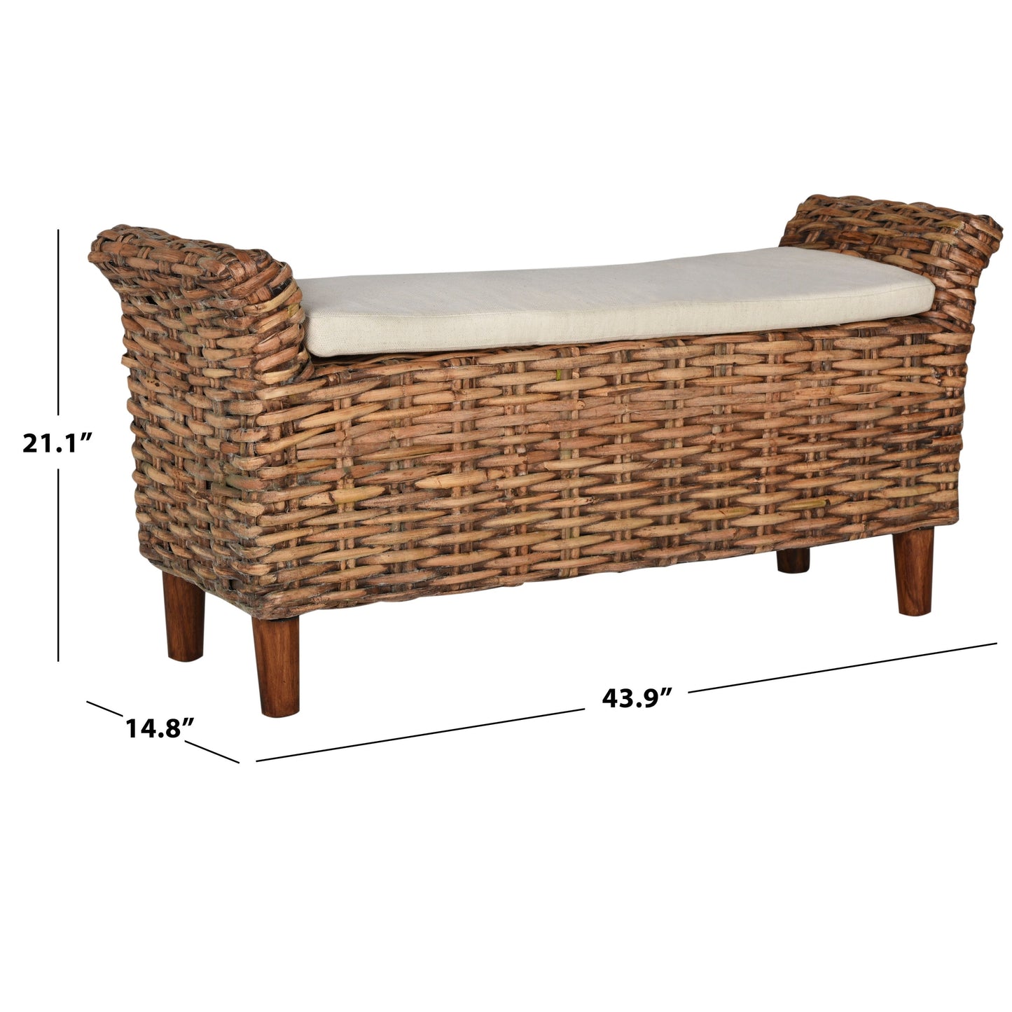 SAFAVIEH Danna Brown Bench - 43,9 x 14,8 x 21,1 - 44L x 15P x 21H