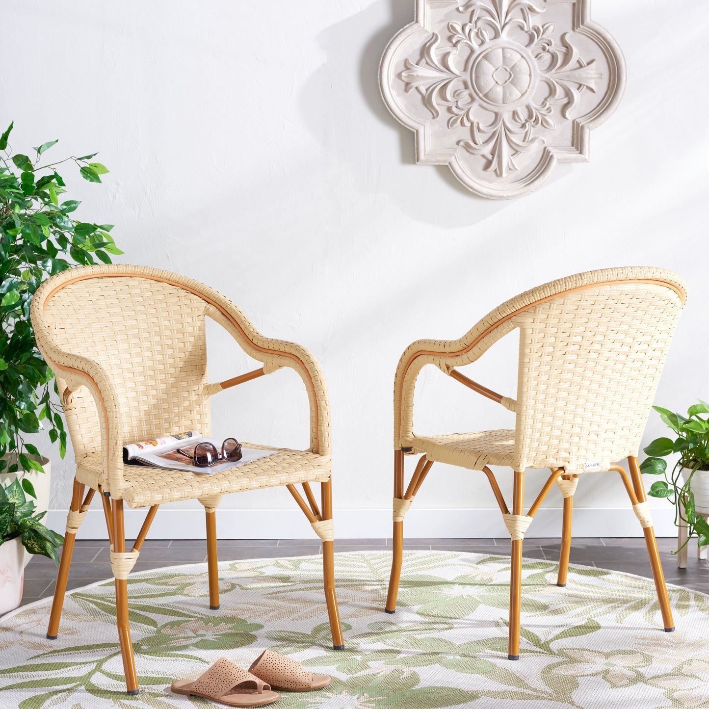 SAFAVIEH Doreth Sedia con Braccioli (Set da 2) - 23L x 36P x 25H