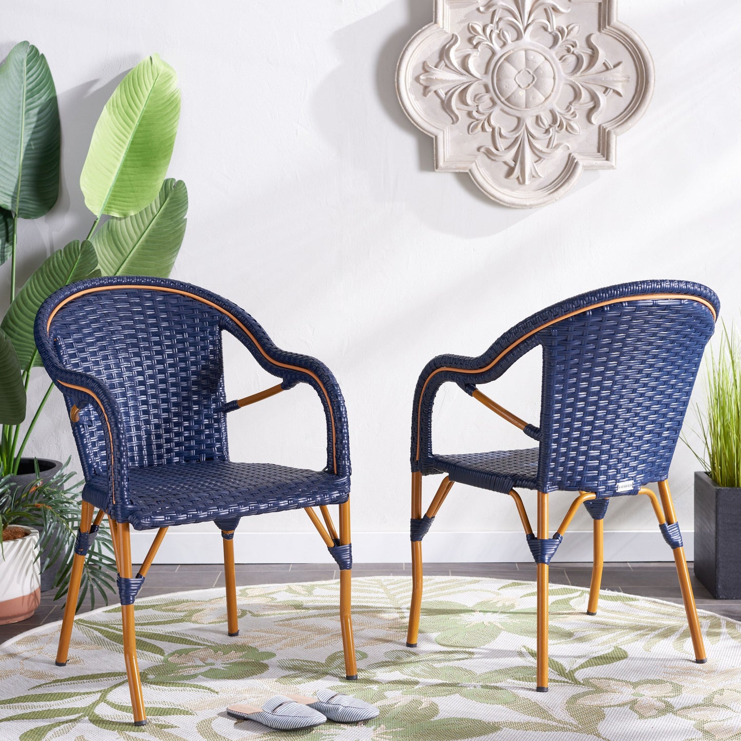 SAFAVIEH Doreth Sedia con Braccioli (Set da 2) - 23L x 36P x 25H