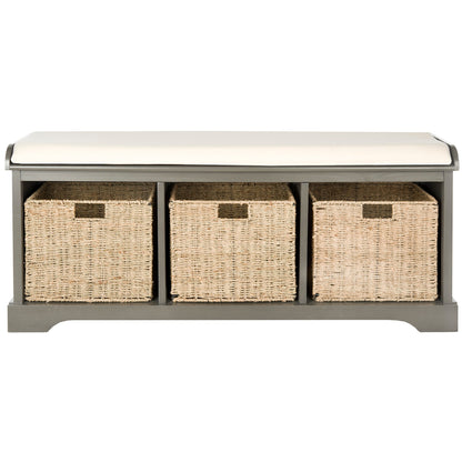 SAFAVIEH Eola Grey/ White Storage Bench - 47 x 16.1 x 19.9 - 47Lx16Px20A (L=lunghezza, P=profondità, A=altezza)