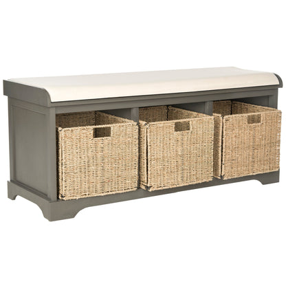 SAFAVIEH Eola Grey/ White Storage Bench - 47 x 16.1 x 19.9 - 47Lx16Px20A (L=lunghezza, P=profondità, A=altezza)