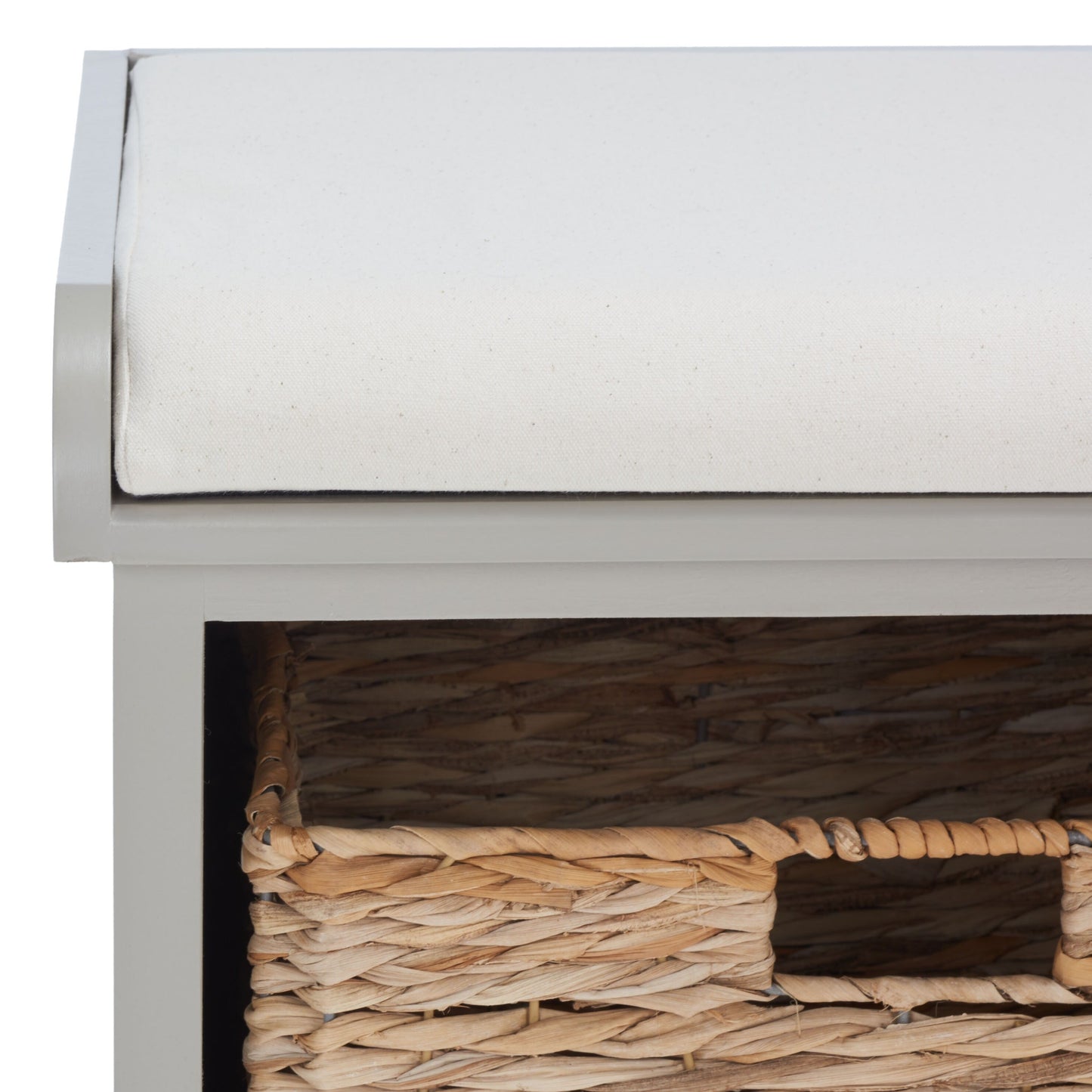 SAFAVIEH Euphemia - Panca con cestino portaoggetti intrecciato, marrone - 33,5 x 16,1 x 19,9 - 34Lx16Px20H