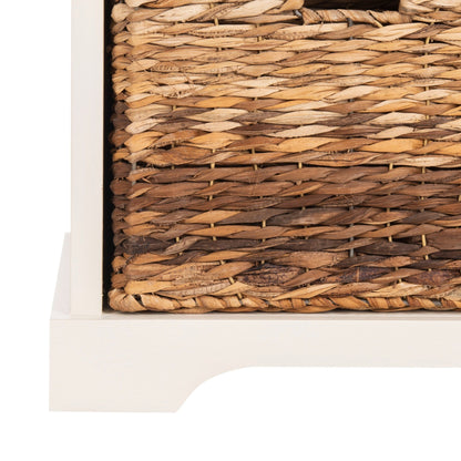 SAFAVIEH Euphemia - Panca con cestino portaoggetti intrecciato, marrone - 33,5 x 16,1 x 19,9 - 34Lx16Px20H