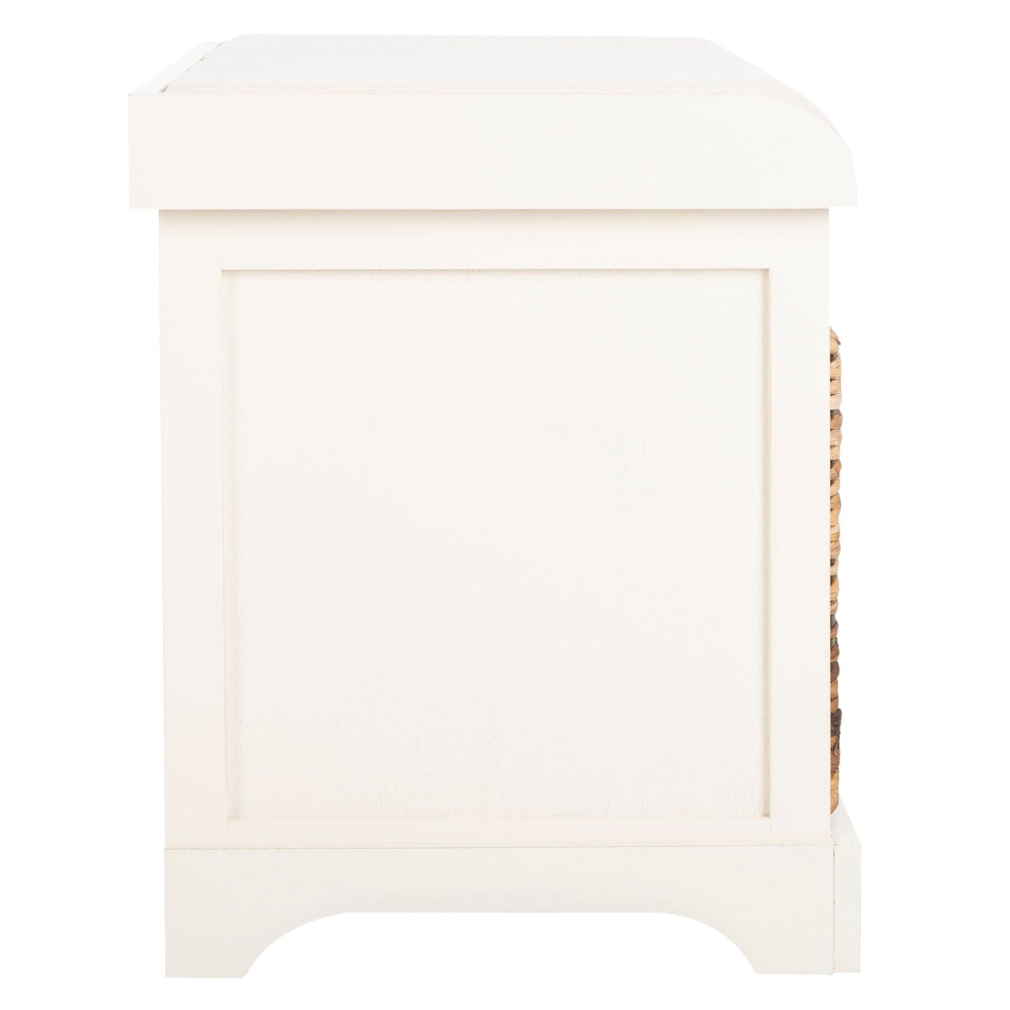 SAFAVIEH Euphemia - Panca con cestino portaoggetti intrecciato, marrone - 33,5 x 16,1 x 19,9 - 34Lx16Px20H