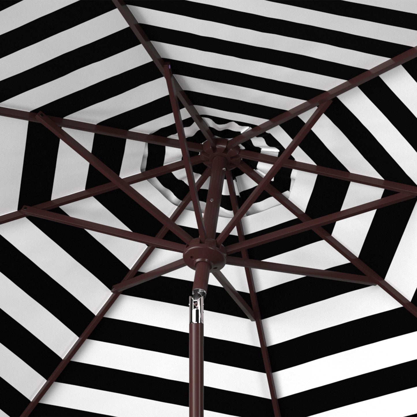 Parapluie da esterno SAFAVIEH Hadire Inside Out a righe da 9 piedi con manovella