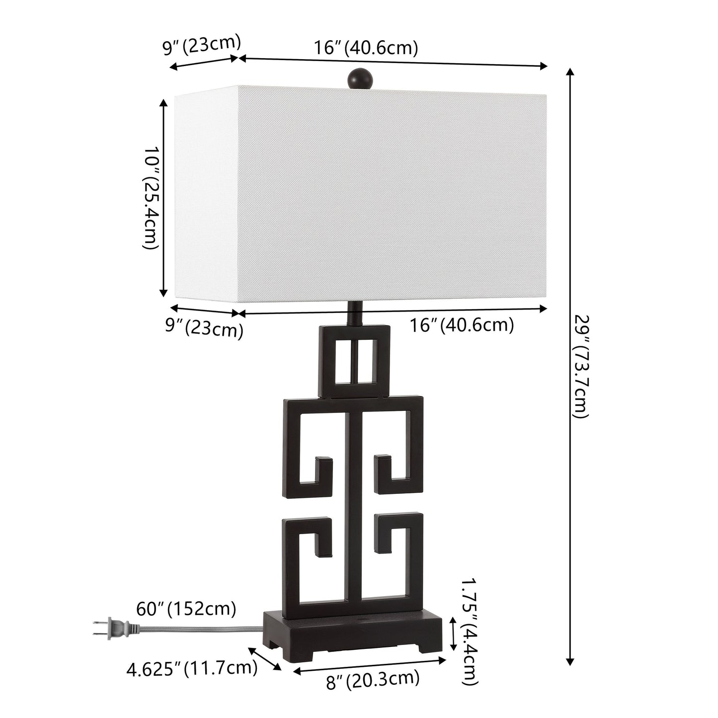 Lampada da tavolo SAFAVIEH Lighting Chantelle Greek Antiqued Gold da 29 pollici (confezione da 2) - 16W x 9D x 29H