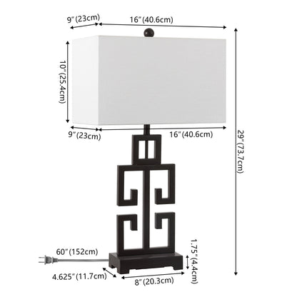 Lampada da tavolo SAFAVIEH Lighting Chantelle Greek Antiqued Gold da 29 pollici (confezione da 2) - 16W x 9D x 29H