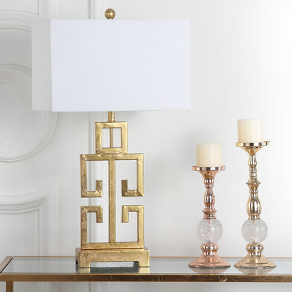 Lampada da tavolo SAFAVIEH Lighting Chantelle Greek Antiqued Gold da 29 pollici (confezione da 2) - 16W x 9D x 29H