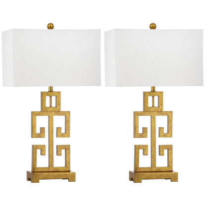 Lampada da tavolo SAFAVIEH Lighting Chantelle Greek Antiqued Gold da 29 pollici (confezione da 2) - 16W x 9D x 29H