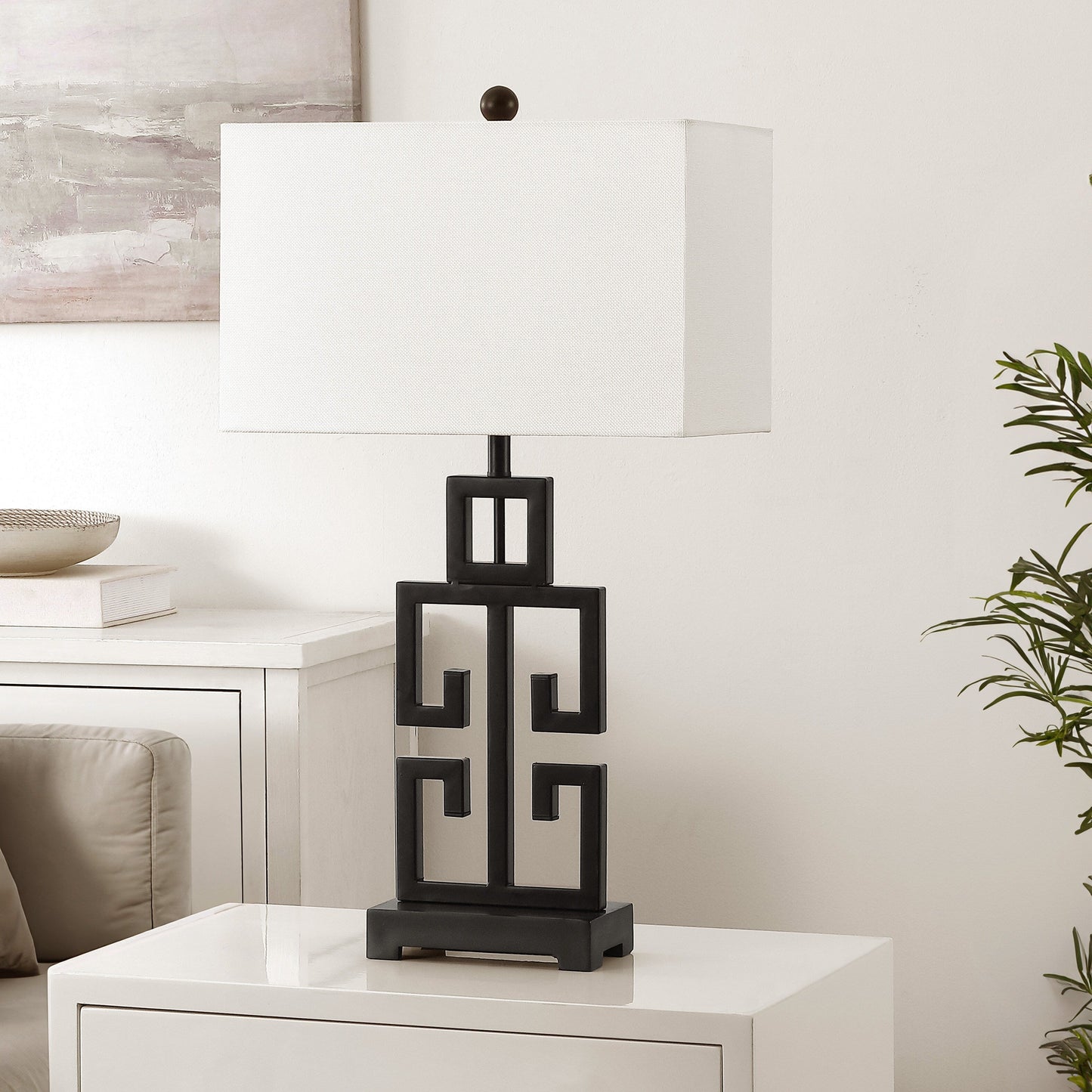 Lampada da tavolo SAFAVIEH Lighting Chantelle Greek Antiqued Gold da 29 pollici (confezione da 2) - 16W x 9D x 29H
