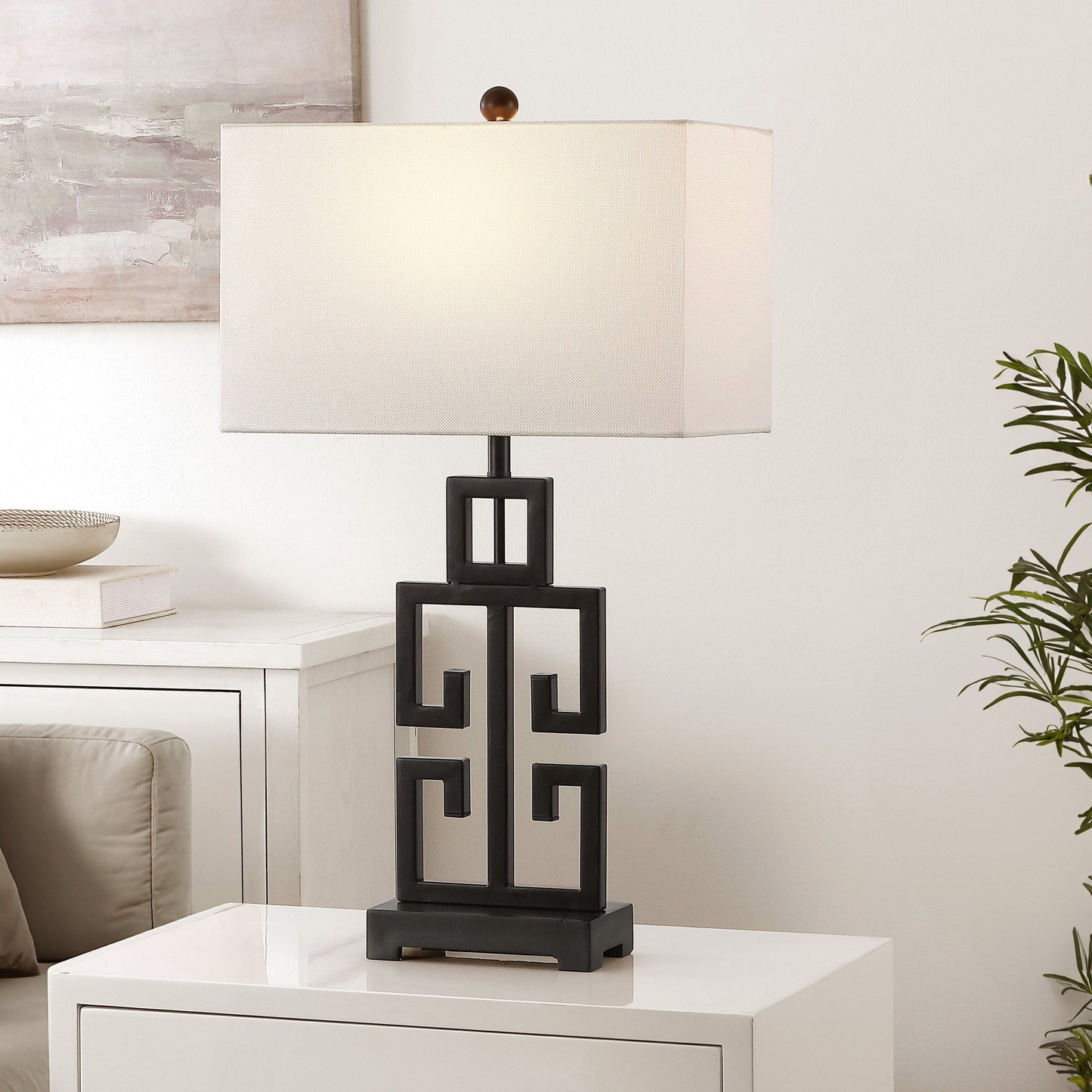 Lampada da tavolo SAFAVIEH Lighting Chantelle Greek Antiqued Gold da 29 pollici (confezione da 2) - 16W x 9D x 29H