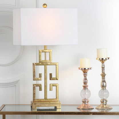 Lampada da tavolo SAFAVIEH Lighting Chantelle Greek Antiqued Gold da 29 pollici (confezione da 2) - 16W x 9D x 29H