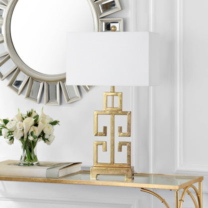 Lampada da tavolo SAFAVIEH Lighting Chantelle Greek Antiqued Gold da 29 pollici (confezione da 2) - 16W x 9D x 29H