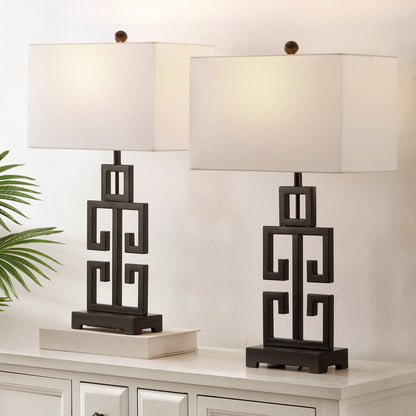 Lampada da tavolo SAFAVIEH Lighting Chantelle Greek Antiqued Gold da 29 pollici (confezione da 2) - 16W x 9D x 29H