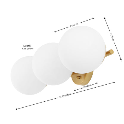 SAFAVIEH Lighting Lambrini 21 applique da parete tradizionale (3 luci) - 6 W x 8 D x 21 H - 21Wx8Dx6H
