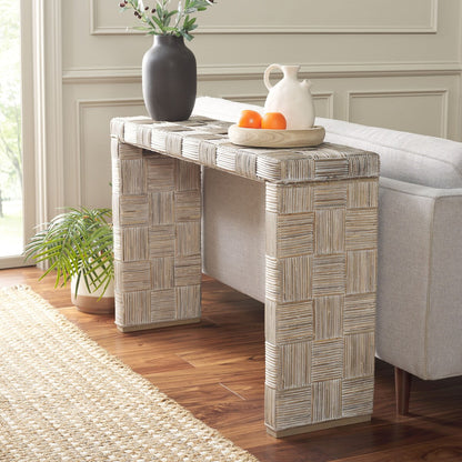 SAFAVIEH Mindel Tavolo Console in Rattan - 51Lx35Px81H