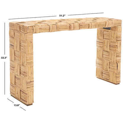 SAFAVIEH Mindel Tavolo Console in Rattan - 51Lx35Px81H