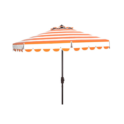 Ombrellone da giardino SAFAVIEH Nargiz a righe con bordi a scaglie, diametro 2,7 m, con manovella