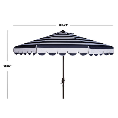 Ombrellone da giardino SAFAVIEH Nargiz a righe con bordi a scaglie, diametro 2,7 m, con manovella