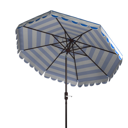 Ombrellone da giardino SAFAVIEH Nargiz a righe con bordi a scaglie, diametro 2,7 m, con manovella