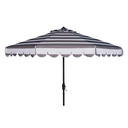 Ombrellone da giardino SAFAVIEH Nargiz a righe con bordi a scaglie, diametro 2,7 m, con manovella