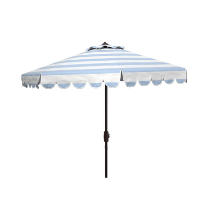 Ombrellone da giardino SAFAVIEH Nargiz a righe con bordi a scaglie, diametro 2,7 m, con manovella