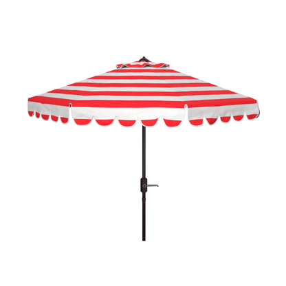 Ombrellone da giardino SAFAVIEH Nargiz a righe con bordi a scaglie, diametro 2,7 m, con manovella