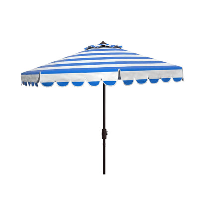 Ombrellone da giardino SAFAVIEH Nargiz a righe con bordi a scaglie, diametro 2,7 m, con manovella
