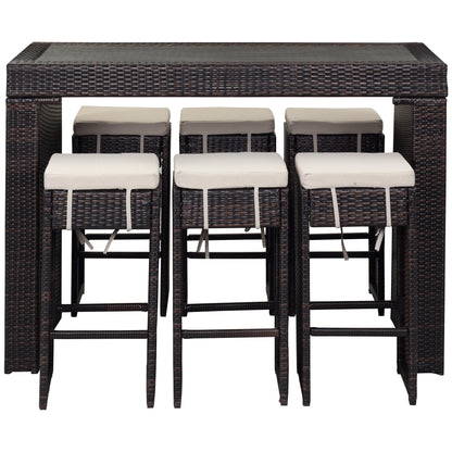 Set da Bar da Esterno Euda di SAFAVIEH (7 pezzi) - 73,7x150x107 cm (L x P x A)