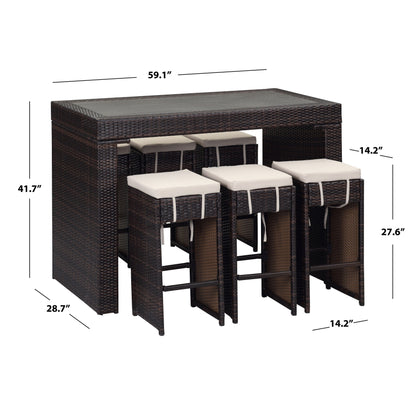 Set da Bar da Esterno Euda di SAFAVIEH (7 pezzi) - 73,7x150x107 cm (L x P x A)