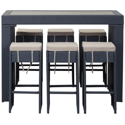 Set da Bar da Esterno Euda di SAFAVIEH (7 pezzi) - 73,7x150x107 cm (L x P x A)