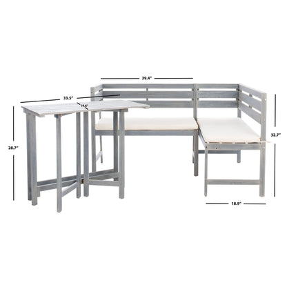 Set da salotto da esterno SAFAVIEH Kenna da 3 pezzi per balcone - 99x48x84 cm (LxPxA)