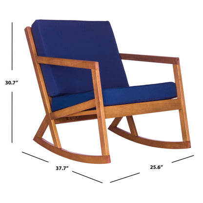 Sedia a dondolo da esterno Makaila di SAFAVIEH con cuscino - 66L x 79P x 97H (cm)
