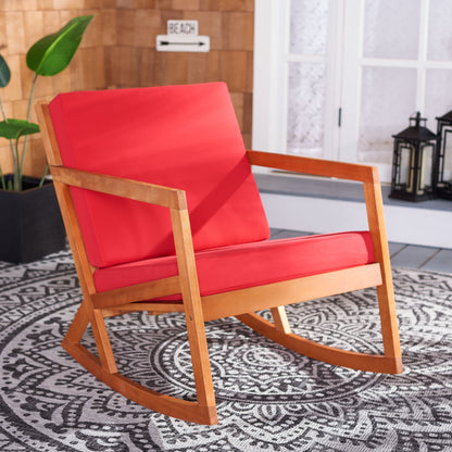 Sedia a dondolo da esterno Makaila di SAFAVIEH con cuscino - 66L x 79P x 97H (cm)