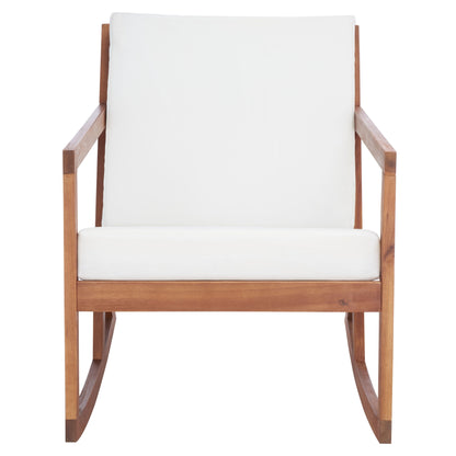 Sedia a dondolo da esterno Makaila di SAFAVIEH con cuscino - 66L x 79P x 97H (cm)