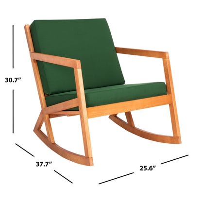 Sedia a dondolo da esterno Makaila di SAFAVIEH con cuscino - 66L x 79P x 97H (cm)