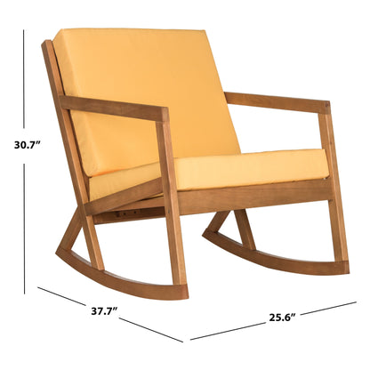 Sedia a dondolo da esterno Makaila di SAFAVIEH con cuscino - 66L x 79P x 97H (cm)