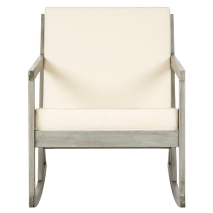 Sedia a dondolo da esterno Makaila di SAFAVIEH con cuscino - 66L x 79P x 97H (cm)